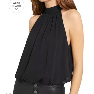 Alice + Olivia Black Halter Neck Top